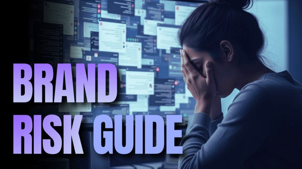 Person analyzing brand risk information.