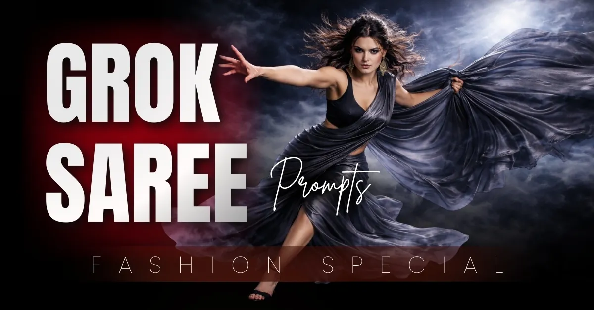 Hyper-detailed grok ai photo editing prompts for American women and girls emotional fashion photography cinematic silk saree shots US models influencers editorial content creators Instagram TikTok