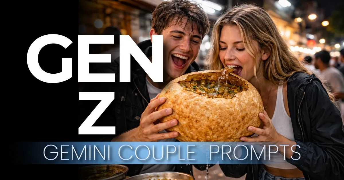 Best 10+ Gemini Gen Z couple Prompt list for Urban surrealism photography and Vibrant Gen-Z Palettes.